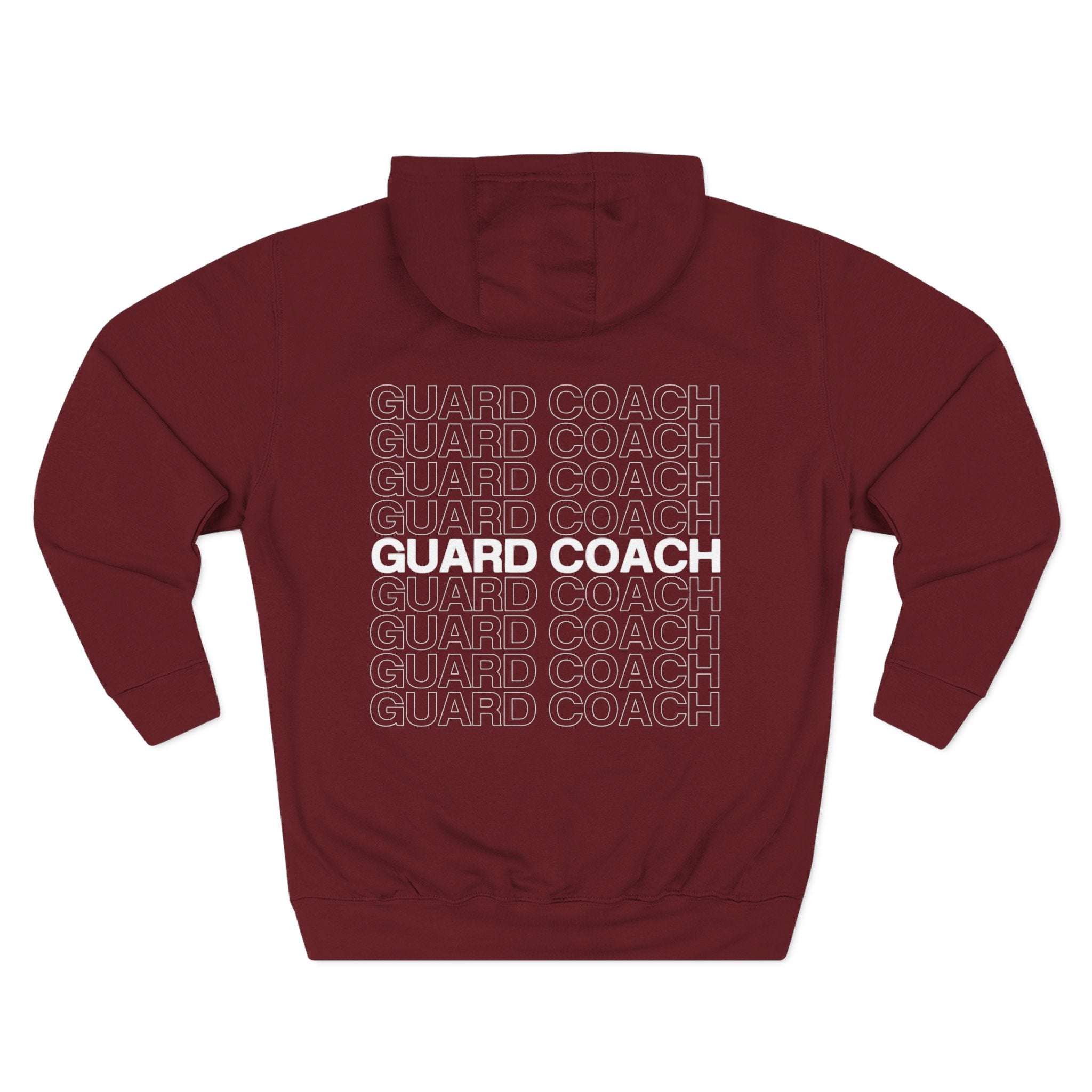 Guard Coach Hoodie — Repeated Text Back Graphic Coach Pullover