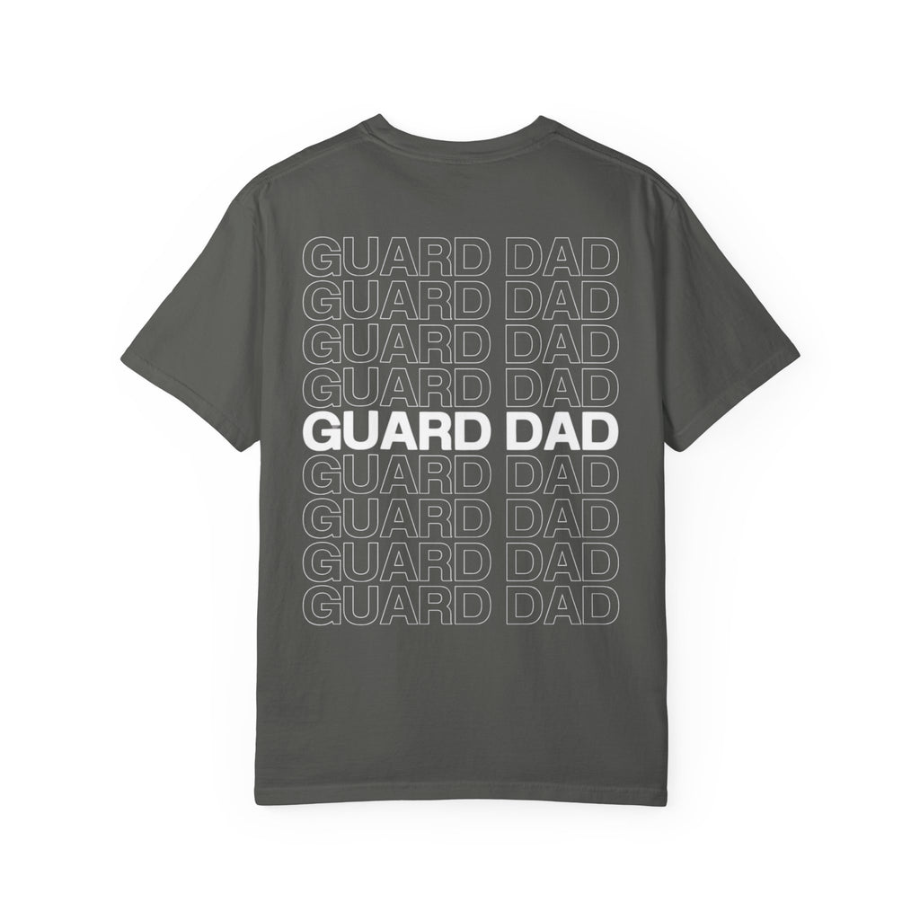 Guard Dad T-Shirt — 'Guard Dad' Repeated Back Design, Front 8C Company Badge