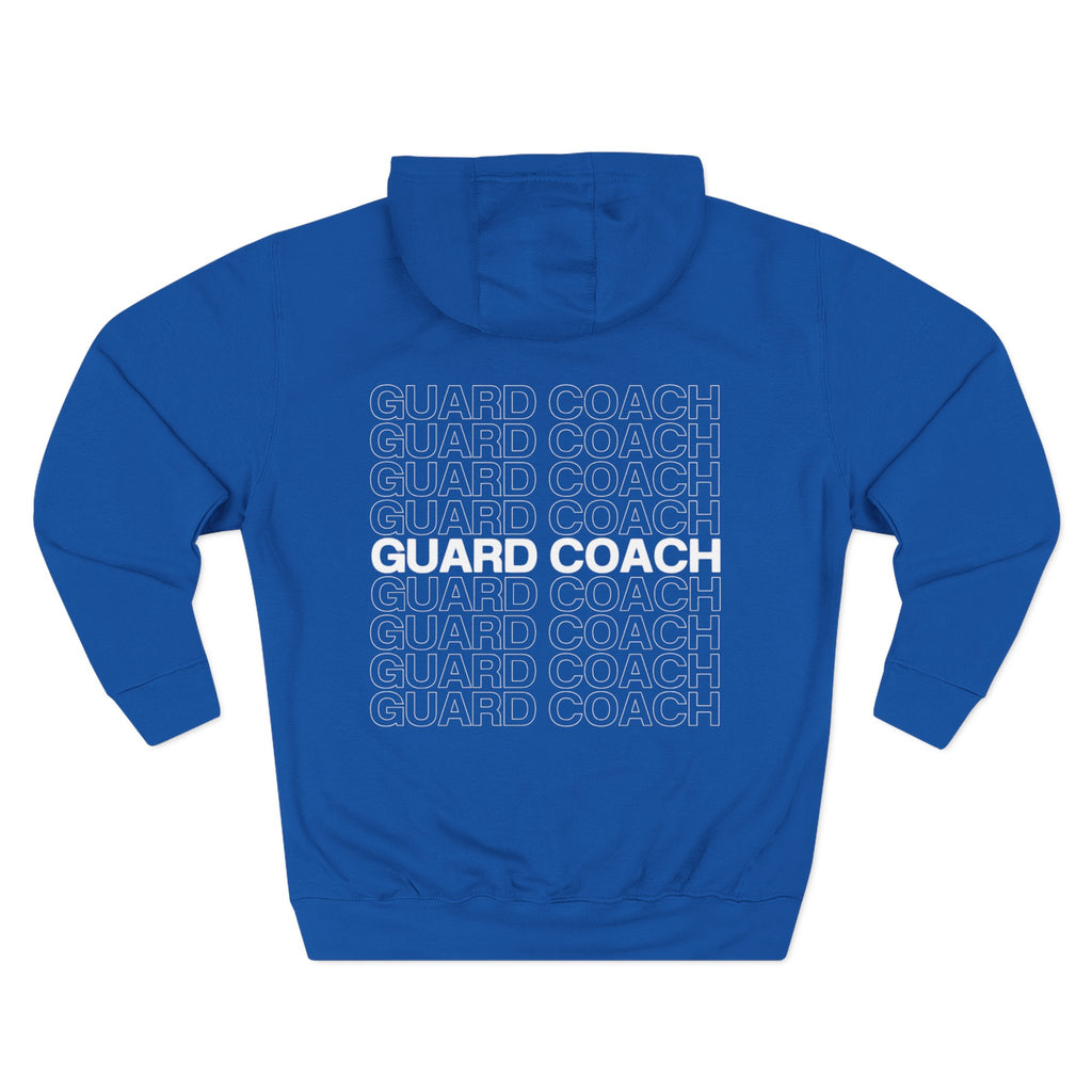 Guard Coach Hoodie — Repeated Text Back Graphic Coach Pullover