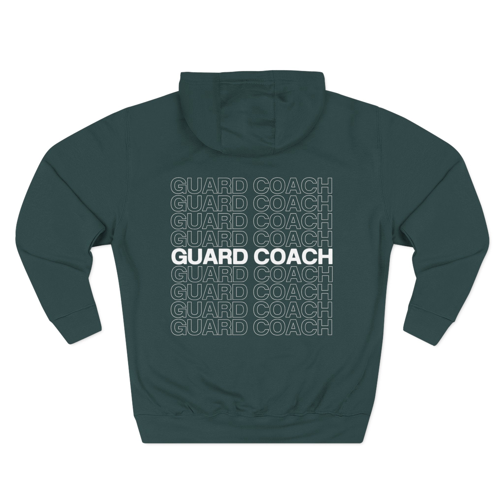 Guard Coach Hoodie — Repeated Text Back Graphic Coach Pullover
