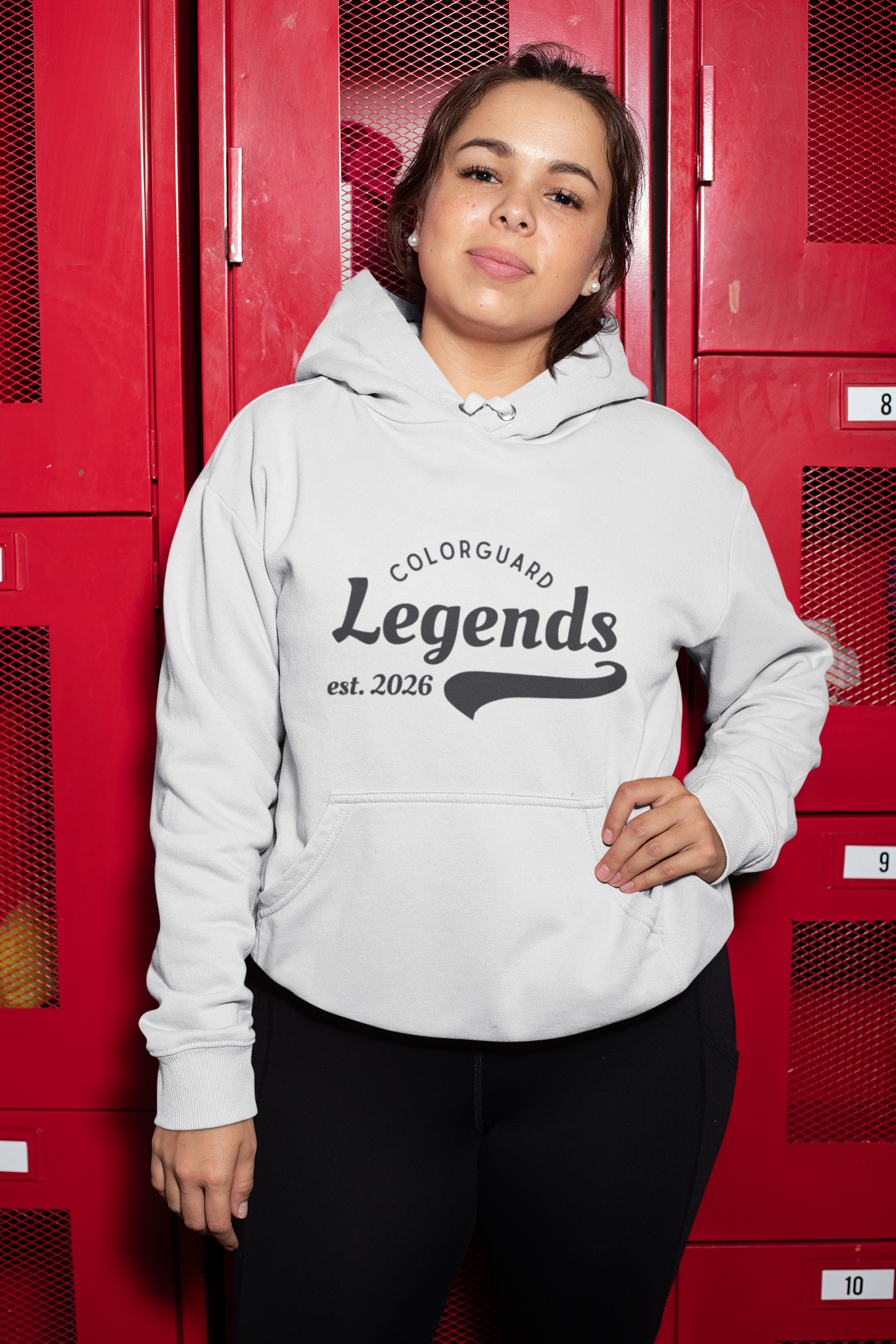 "Color Guard Legends" Hoodie because you are one — Front print, blank back