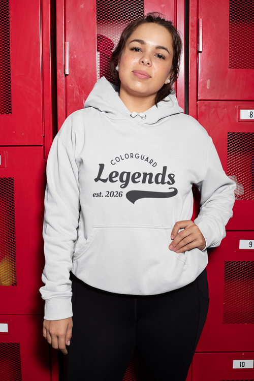 "Color Guard Legends" Hoodie because you are one — Front print, blank back