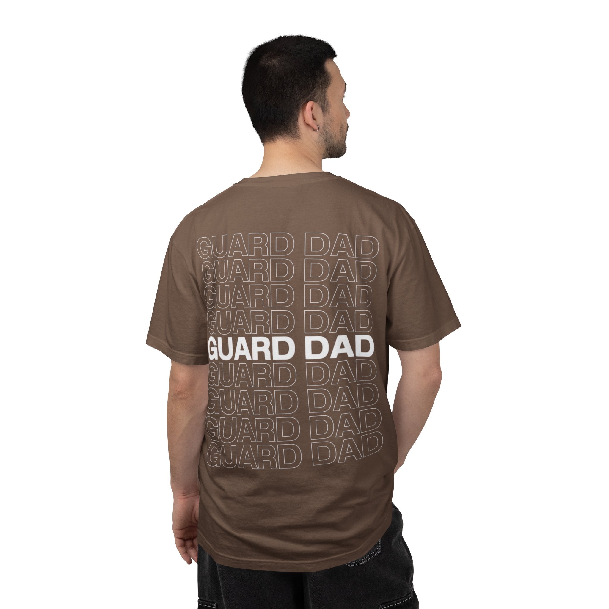 Guard Dad T-Shirt — 'Guard Dad' Repeated Back Design, Front 8C Company Badge