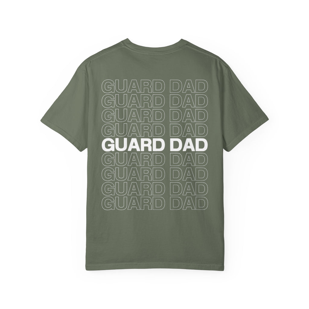 Guard Dad T-Shirt — 'Guard Dad' Repeated Back Design, Front 8C Company Badge
